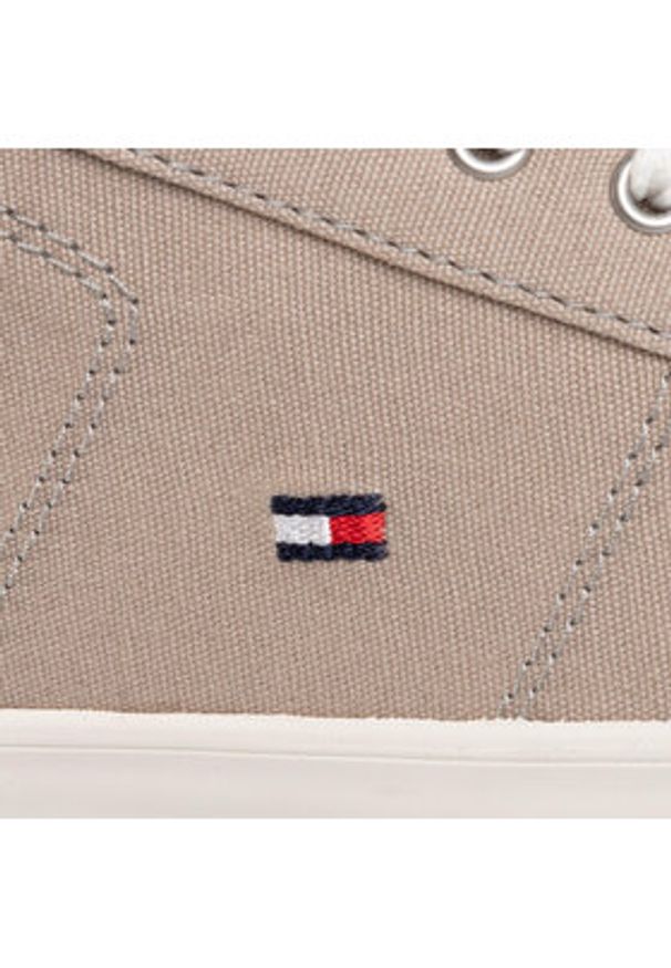 TOMMY HILFIGER - Tommy Hilfiger Tenisówki Iconic Long Lace Sneaker FM0FM01536AEP Beżowy. Kolor: beżowy. Materiał: materiał
