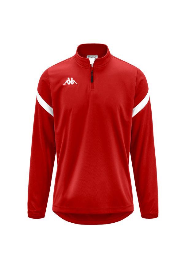 Bluza dresowa 1/2 zip Kappa Dolvole. Kolor: wielokolorowy, biały, czerwony. Materiał: dresówka. Sport: piłka nożna, fitness
