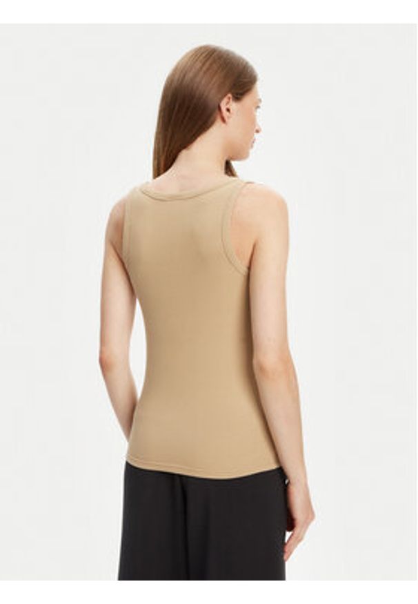 Guess Top V4YP06 K8RT2 Beżowy Regular Fit. Kolor: beżowy. Materiał: wiskoza