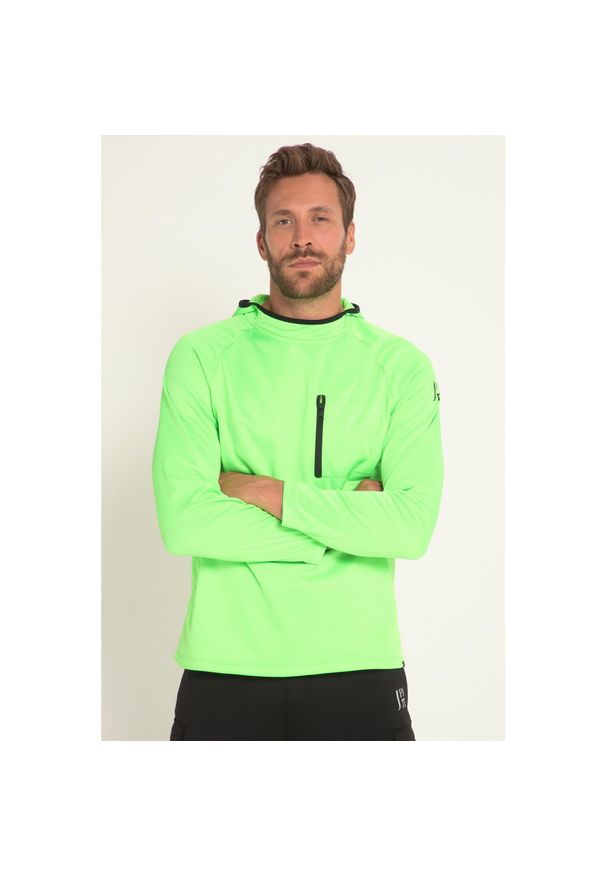 JAY-PI - Męska Bluza z kapturem Odzież fitness kieszenie. Typ kołnierza: kaptur. Kolekcja: plus size. Kolor: zielony. Materiał: poliester, materiał. Sport: fitness