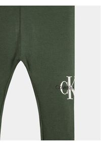 Calvin Klein Jeans Legginsy IN0IN00081 Zielony Slim Fit. Kolor: zielony. Materiał: bawełna #3