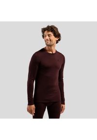 Bluza termoaktywna męska Odlo Merino 200 BL Top Crew Neck LS. Kolor: brązowy. Długość rękawa: długi rękaw. Długość: długie
