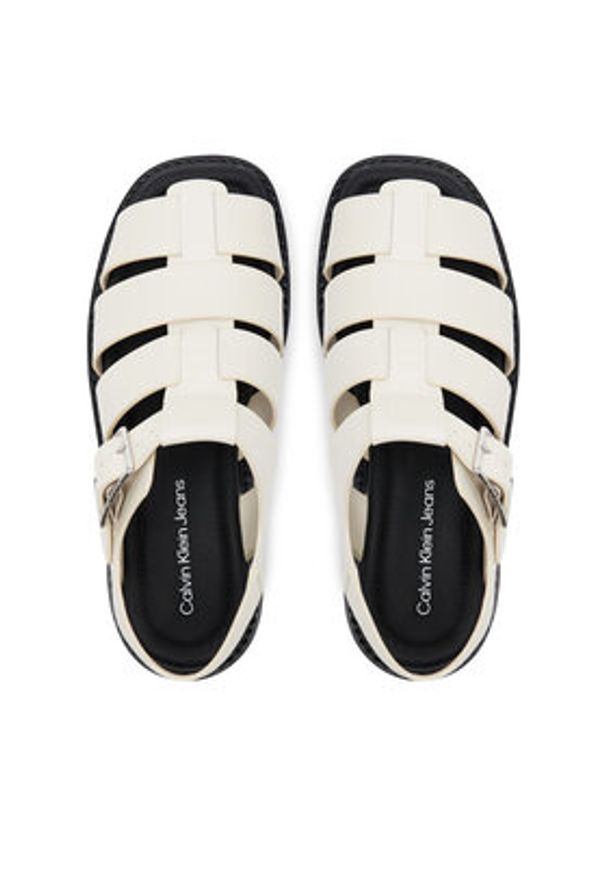 Calvin Klein Jeans Sandały Sq Molded Sdl Fisherman Mg Wn YW0YW01700 Écru. Materiał: skóra