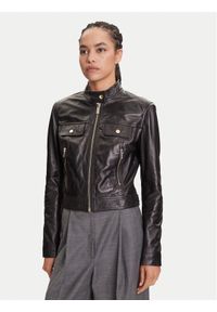 Marciano Guess Kurtka skórzana 5YGL09 7345A Czarny Regular Fit. Kolor: czarny. Materiał: skóra