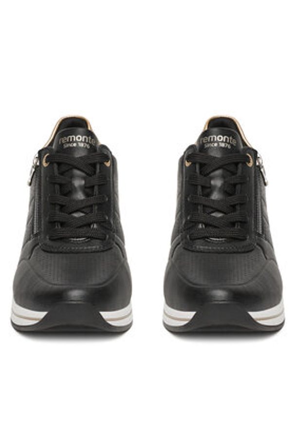Remonte Sneakersy D2H01-03 Czarny. Kolor: czarny. Materiał: skóra
