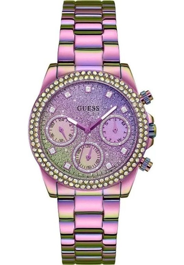 Zegarek Guess Zegarek damski Guess GW0483L5 CYRKONIE fioletowy. Kolor: fioletowy