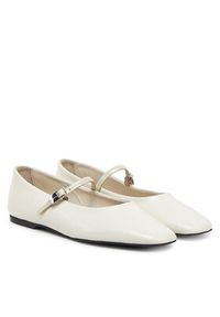 Calvin Klein Baleriny Ballerina New Buckle - Lth HW0HW02483 Beżowy. Kolor: beżowy. Materiał: skóra #5