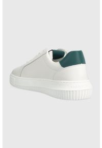 Calvin Klein Jeans sneakersy skórzane CHUNKY CUPSOLE LACEUP LTH MIX kolor biały YM0YM00775. Zapięcie: sznurówki. Kolor: biały. Materiał: skóra #2