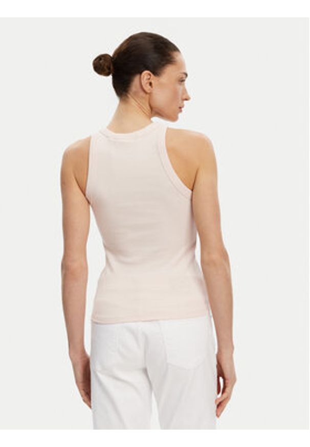 Calvin Klein Jeans Top J20J225302 Różowy Slim Fit. Kolor: różowy. Materiał: bawełna