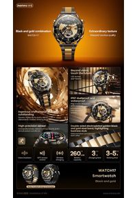 Remax - SMARTWATCH REMAX WATCH17 BLACK/GOLD. Rodzaj zegarka: smartwatch