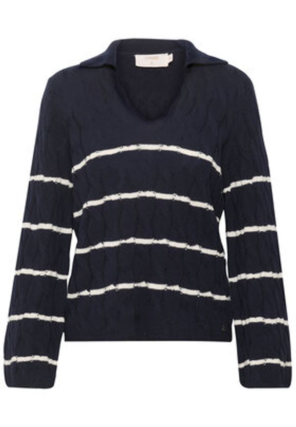 Cream Sweter Crpano Knit 10611644 Granatowy Regular Fit. Kolor: niebieski. Materiał: bawełna