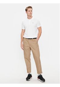 Tommy Jeans Polo DM0DM18312 Biały Slim Fit. Typ kołnierza: polo. Kolor: biały. Materiał: bawełna