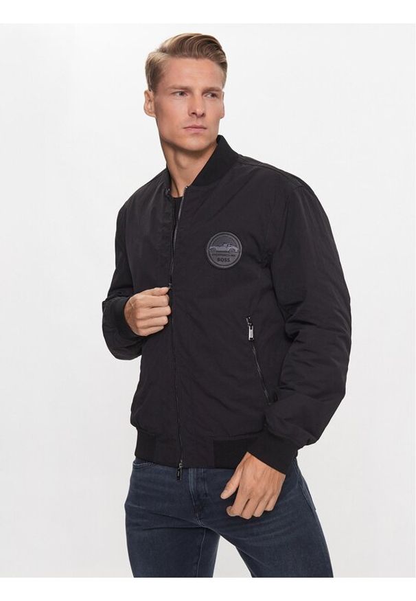 BOSS - Boss Kurtka bomber Coperto 50499031 Czarny Regular Fit. Kolor: czarny. Materiał: syntetyk