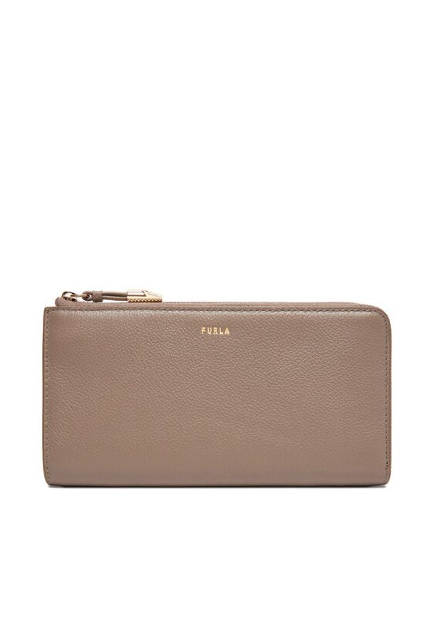Furla Duży Portfel Damski Goccia L Zip Around WP00471 BX3036 KH 2572S Beżowy. Kolor: beżowy. Materiał: skóra
