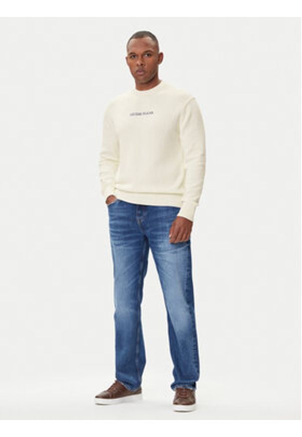 Guess Jeans Sweter M4BR31 Z3HM1 Écru Regular Fit. Materiał: bawełna