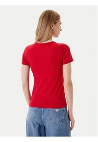 Guess Jeans T-Shirt W4YI04 J1314 Czerwony Slim Fit. Kolor: czerwony. Materiał: bawełna #4