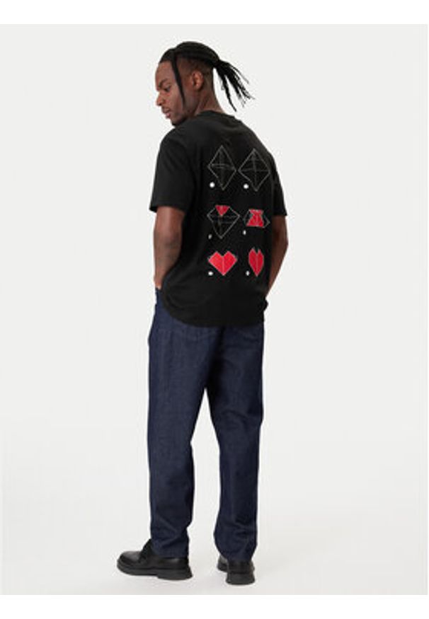 Hugo - HUGO T-Shirt Dalentin 50553429 Czarny Relaxed Fit. Kolor: czarny. Materiał: bawełna