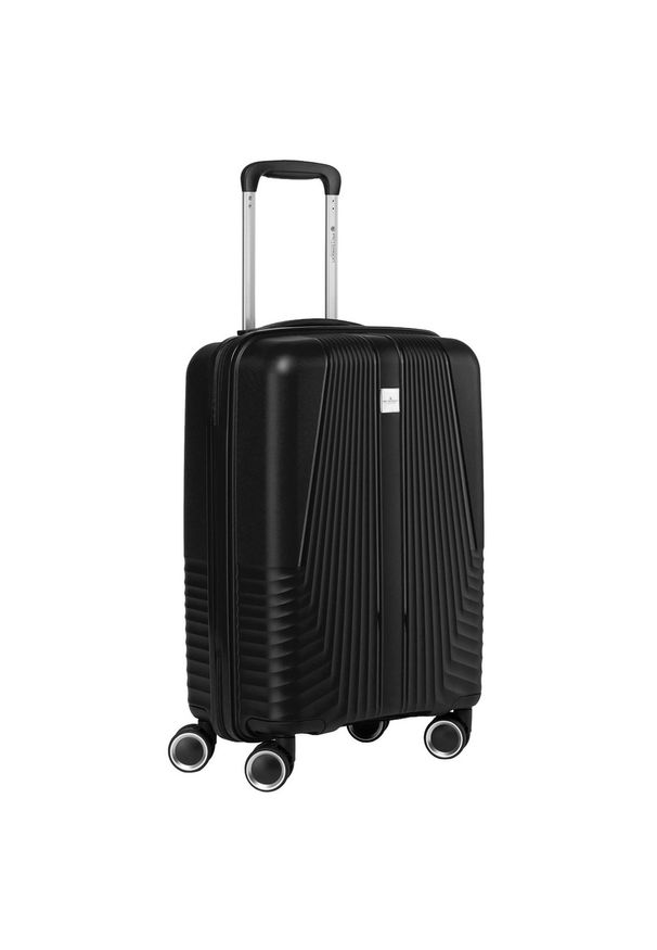 Kabinowa, czarna walizka podróżna z teleskopowym uchwytem Peterson PTN PP-09-W. Kolor: czarny