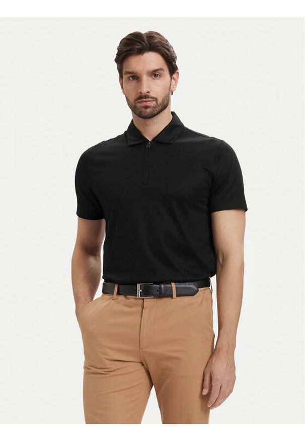 BOSS Polo H-Paras 50537954 Czarny Regular Fit. Typ kołnierza: polo. Kolor: czarny. Materiał: bawełna