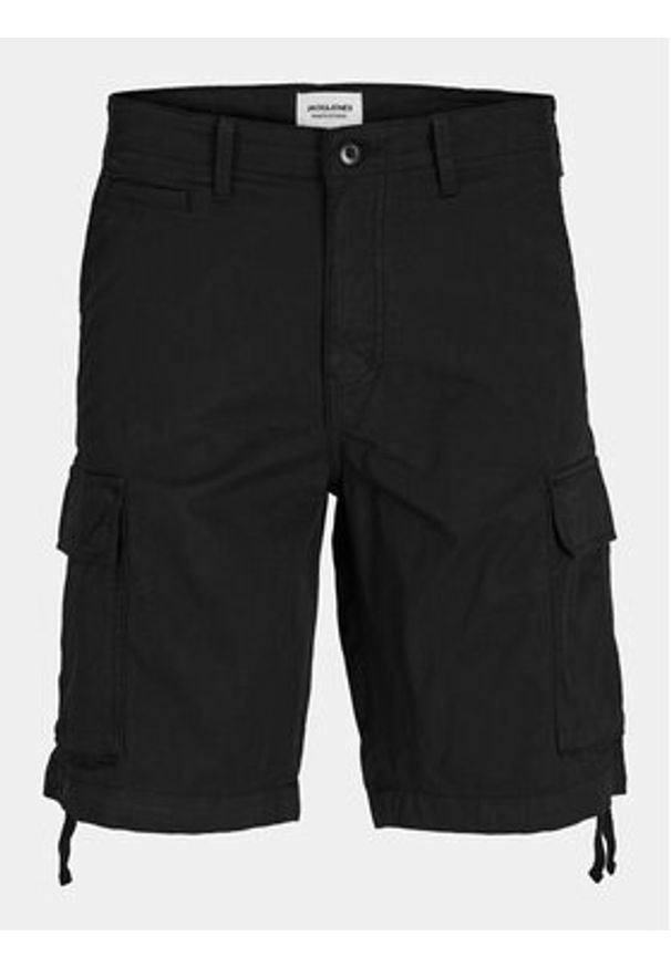 Jack & Jones Szorty materiałowe Cole 12253122 Czarny Loose Fit. Kolor: czarny. Materiał: bawełna