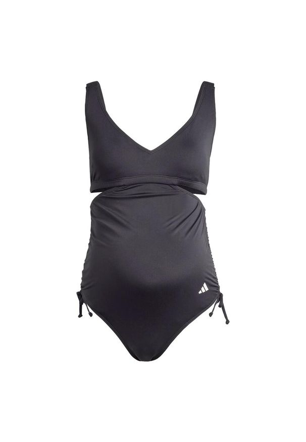 Adidas - Strój do pływania Iconisea Maternity U-Back. Kolekcja: moda ciążowa. Kolor: czarny, biały, wielokolorowy. Materiał: materiał