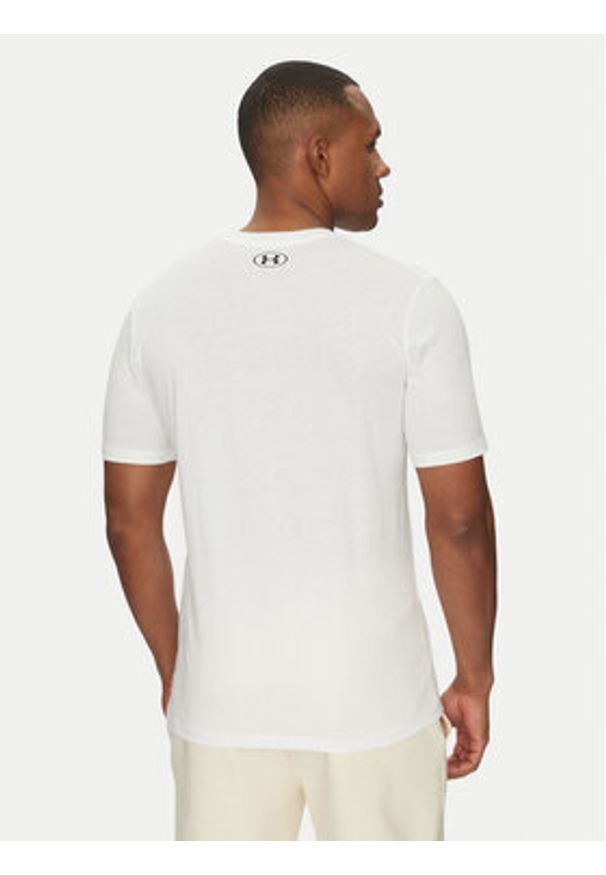 Under Armour T-Shirt Stacked Logo SS 6000211 Biały Loose Fit. Kolor: biały. Materiał: bawełna, syntetyk