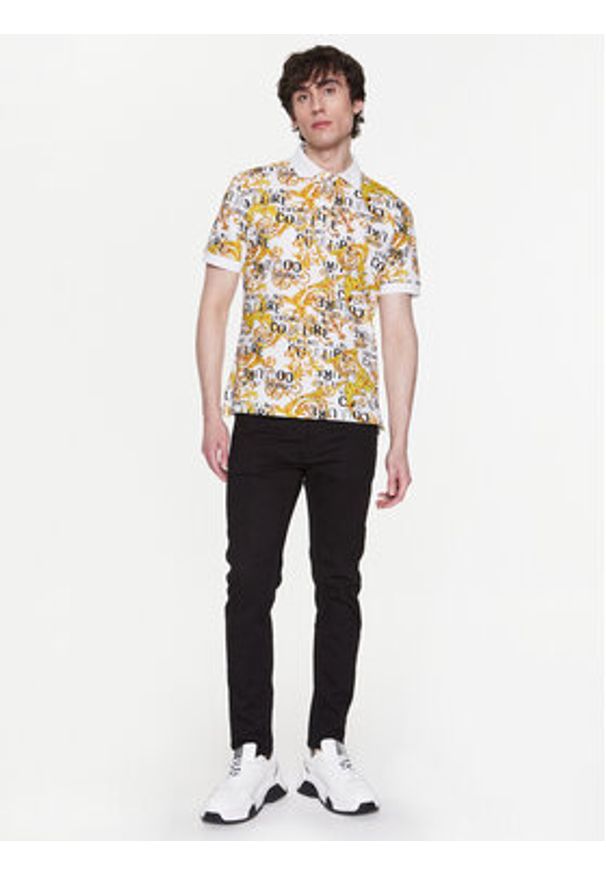 Versace Jeans Couture Polo 74GAG6S0 Biały Regular Fit. Typ kołnierza: polo. Kolor: biały. Materiał: bawełna