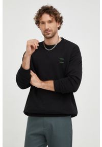 Samsoe & Samsoe - Samsoe Samsoe bluza bawełniana męska kolor czarny gładka. Okazja: na co dzień. Kolor: czarny. Materiał: bawełna. Wzór: gładki. Styl: casual