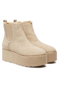 Guess Botki Jilaine FLFJIL FAL10 Beżowy. Kolor: beżowy. Materiał: skóra #5