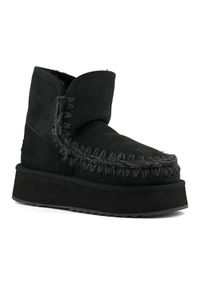 Mou - MOU Platform boot suede Śniegowce damskie. Okazja: na co dzień. Kolor: czarny. Materiał: materiał, guma, wełna, zamsz. Szerokość cholewki: normalna. Sezon: zima. Obcas: na platformie. Styl: street, klasyczny, elegancki, casual #3
