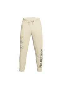 Spodnie męskie Under Armour Project Rock Heavyweight Tools Of The Trade. Kolor: beżowy. Sport: fitness #1