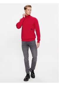 Karl Lagerfeld Jeans - KARL LAGERFELD Golf Klj Lightweight Turtleneck 236D2000 Czerwony Slim Fit. Typ kołnierza: golf. Kolor: czerwony. Materiał: syntetyk #5