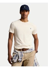 Polo Ralph Lauren T-Shirt 710671438371 Écru Custom Slim Fit. Typ kołnierza: polo. Materiał: bawełna #1