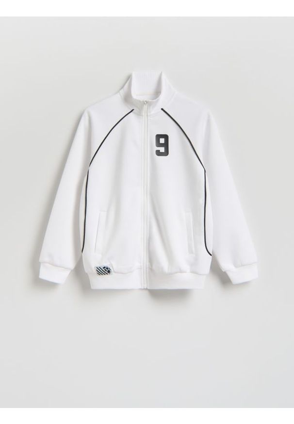 Reserved - Rozpinana bluza z wiskozą - biały. Kolor: biały. Materiał: wiskoza