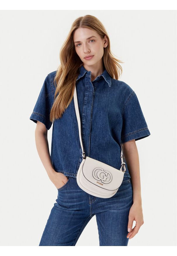 Guess Torebka Calebra Mini HWBG95 36780 Biały. Kolor: biały. Materiał: skórzane