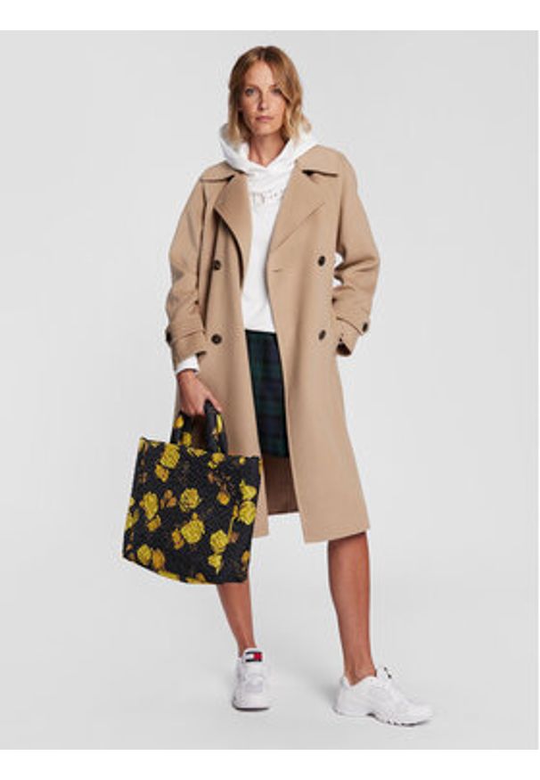 TOMMY HILFIGER - Tommy Hilfiger Torebka Flow Tote Floral AW0AW14380 Czarny. Kolor: czarny
