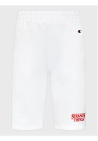 Champion Szorty sportowe Unisex STRANGER THINGS 217782 Biały Regular Fit. Kolor: biały. Materiał: bawełna. Styl: sportowy