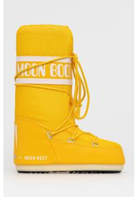 Moon Boot - Śniegowce Nylon 14004400.MOON.BOOT.NYLO-CREAM. Nosek buta: okrągły. Zapięcie: sznurówki. Kolor: żółty. Materiał: nylon