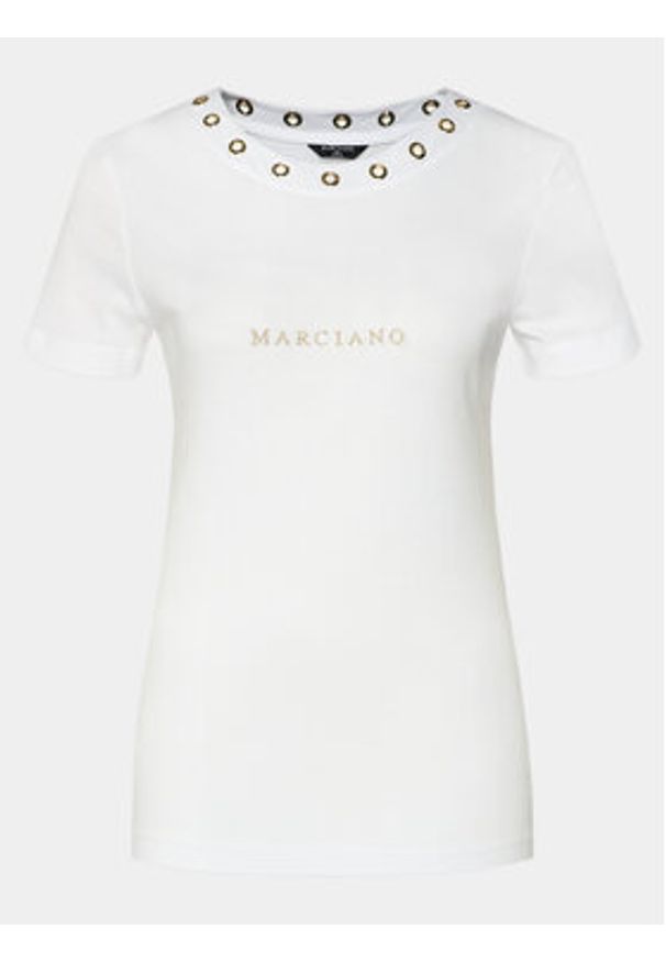 Marciano Guess T-Shirt 4RGP24 6138A Biały Regular Fit. Kolor: biały. Materiał: bawełna