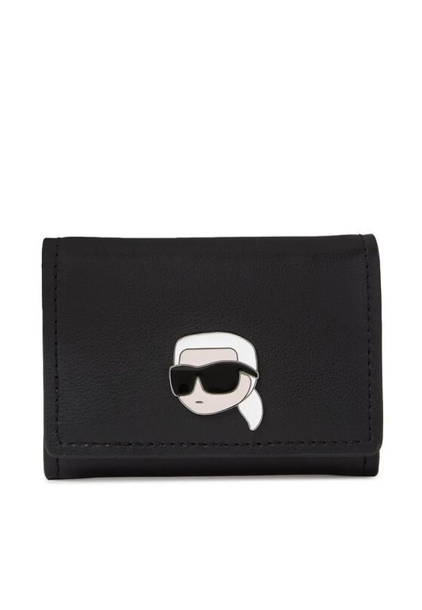 Karl Lagerfeld - KARL LAGERFELD Mały Portfel Damski 240W3235 Czarny. Kolor: czarny. Materiał: skóra