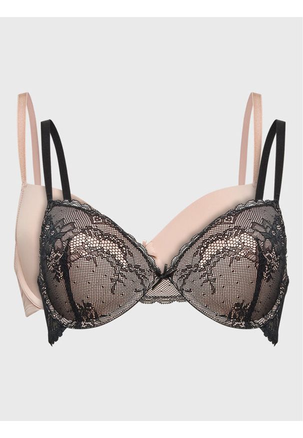 Dorina Komplet 2 biustonoszy z fiszbiną Chloe D17180E7 Kolorowy. Materiał: syntetyk. Wzór: kolorowy