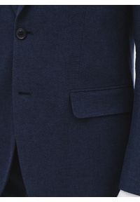 Pako Lorente - PAKO LORENTE - Granatowa marynarka garniturowa z lnem. Kolor: niebieski. Materiał: len. Wzór: gładki. Sezon: wiosna #2