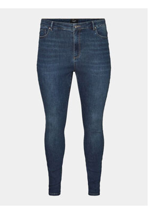 Vero Moda Curve Jeansy Phia 10285012 Granatowy Skinny Fit. Kolor: niebieski