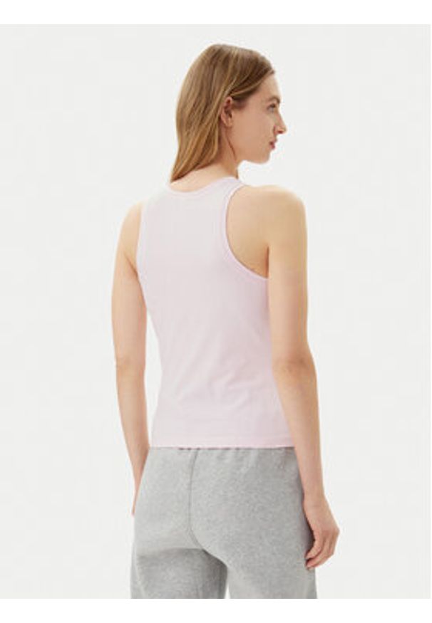 Adidas - adidas Top Essentials Linear JC5797 Różowy Slim Fit. Kolor: różowy. Materiał: bawełna