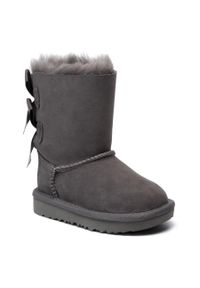 Buty Ugg T Bailey Bow II 1017394T Grey. Kolor: szary. Materiał: skóra