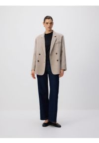 Reserved - Wełniana marynarka handmade - jasnoszary. Kolor: szary. Materiał: wełna