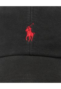 Ralph Lauren - RALPH LAUREN - Czarna czapka z daszkiem Pique. Kolor: czarny. Materiał: bawełna. Wzór: napisy, haft #2