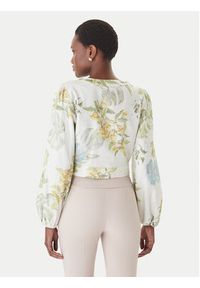 Guess Bluzka W6GHA4 W2565 Kremowy Regular Fit. Kolor: kremowy. Materiał: len #2