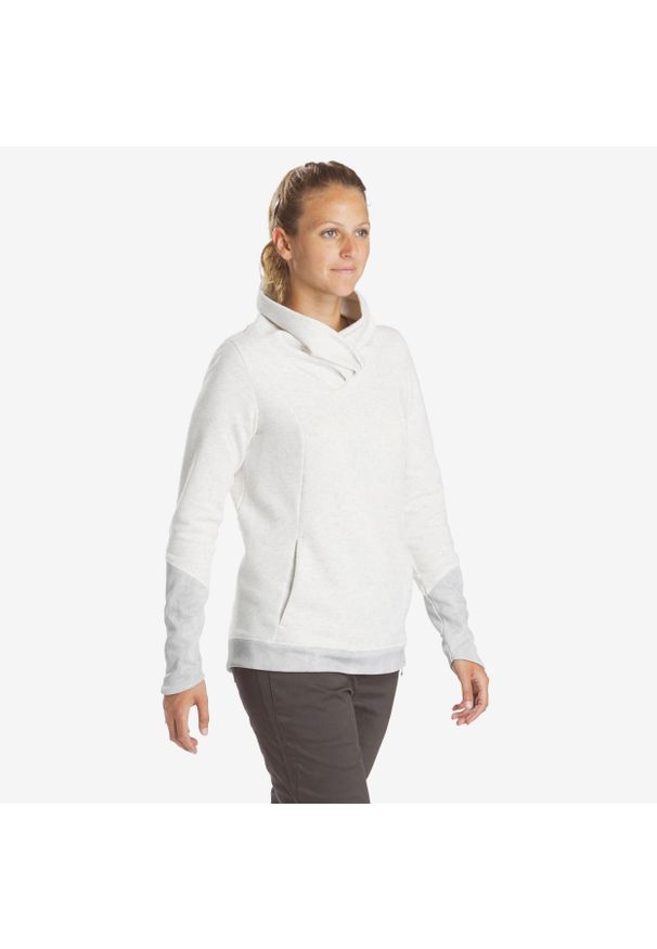 quechua - Bluza turystyczna damska Quechua NH100. Kolor: szary. Materiał: poliester, materiał, bawełna. Długość: długie