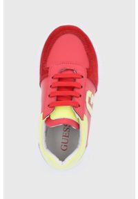 Guess buty kolor czerwony. Zapięcie: sznurówki. Kolor: czerwony. Materiał: guma #5